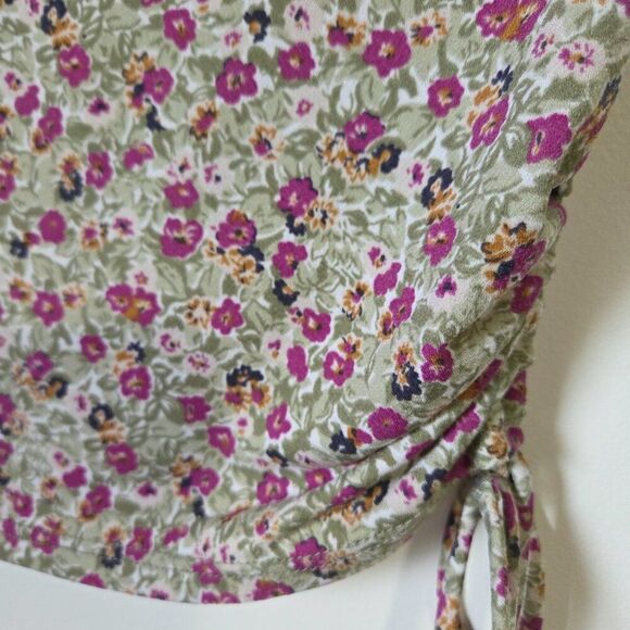 EUX LUSH FLORAL ONE SHOULDER LONGSLEEVE BOHO TOP SIZE L - Picture 8 of 12